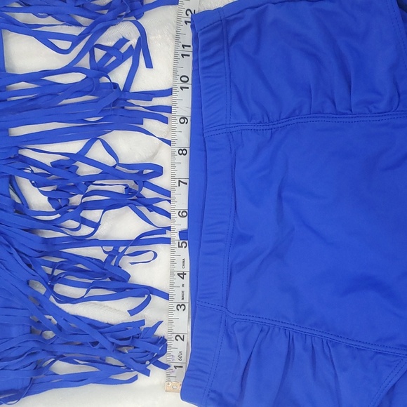 Womens Plus Size High Waist Fringe Swimwear Two Piece - Picture 4 of 6